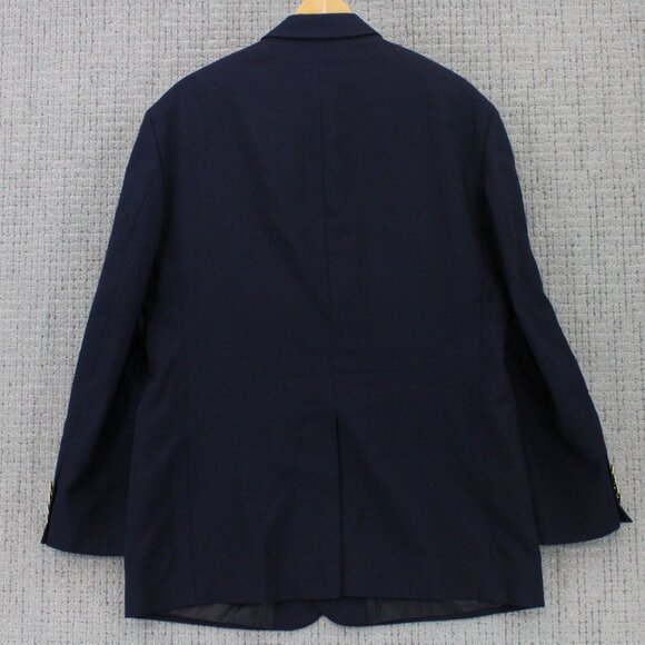 Brook Brothers 346 Blazer Men Sz 46R Navy Blue Two Button Front Wool Blend Lined - Picture 8 of 10